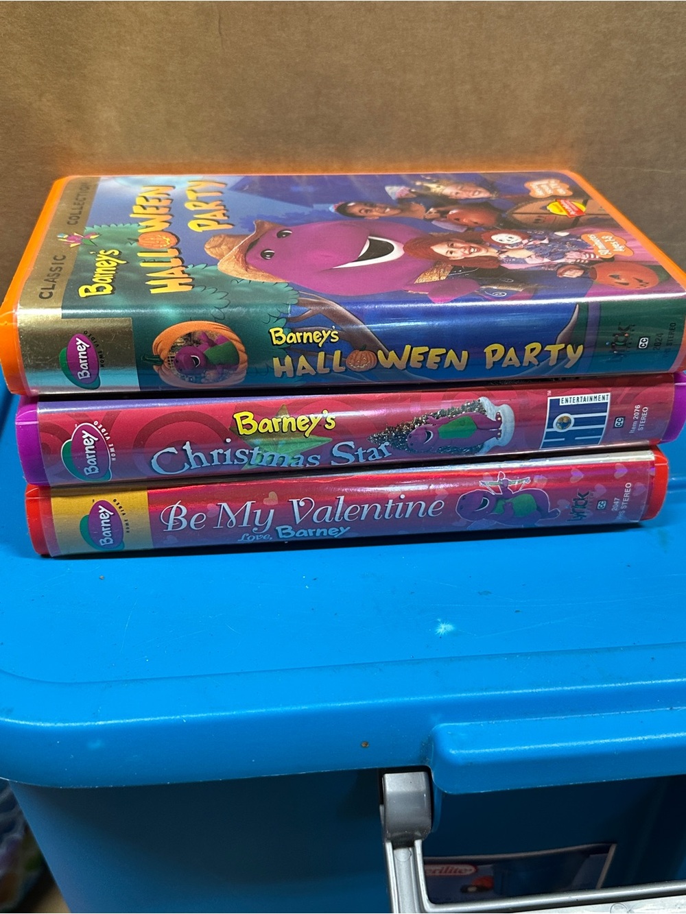 Vintage Lot of 3 Barney Holiday  VHS Tapes with Original Case,  1990s